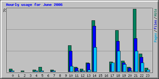 Hourly usage for June 2006