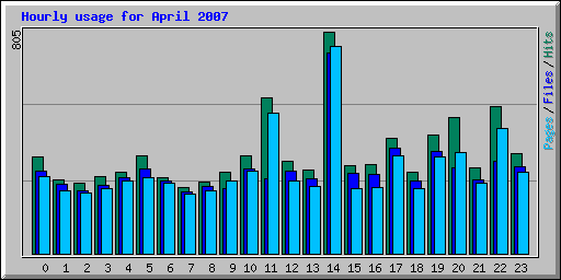 Hourly usage for April 2007