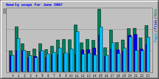 Hourly usage for June 2007