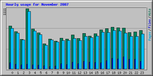 Hourly usage for November 2007